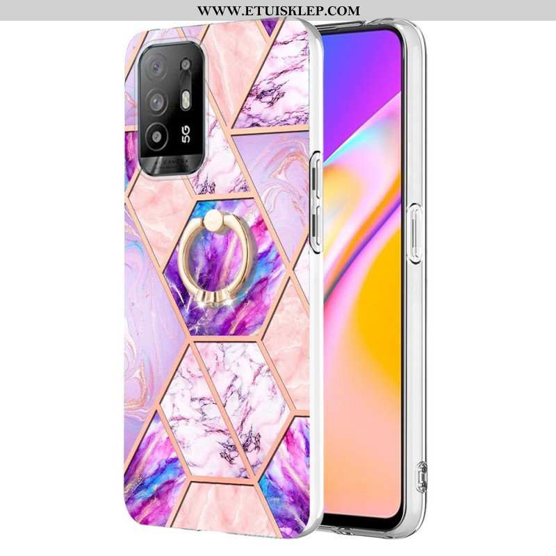 Etui do Oppo A94 5G Geometryczny Marmur Z Pierścionkiem